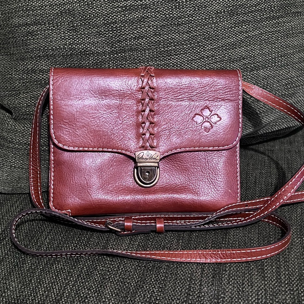 Patricia Nash Brown Crossbody Bag with Flap-Over Design